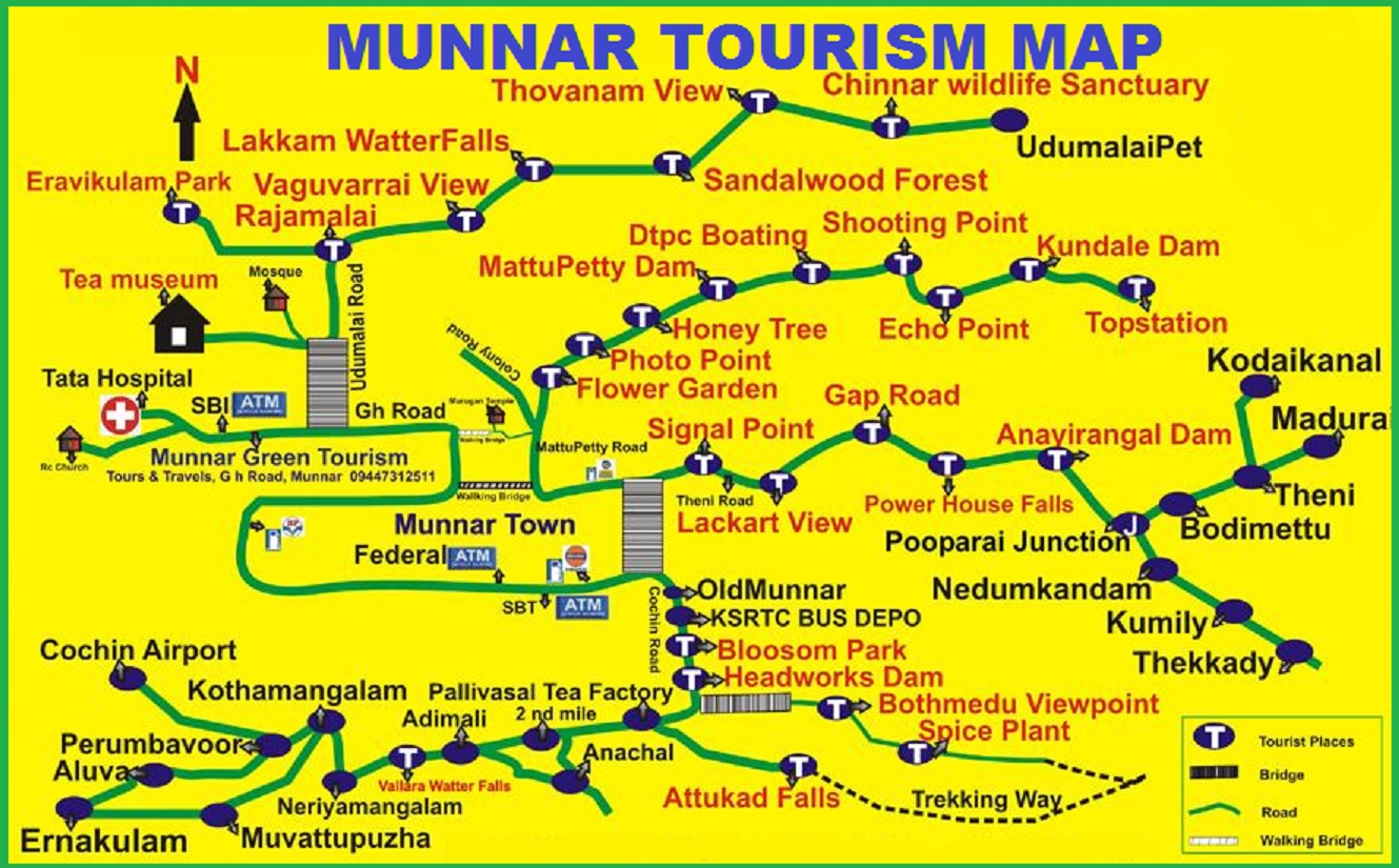 Tourism Map Of Munnar